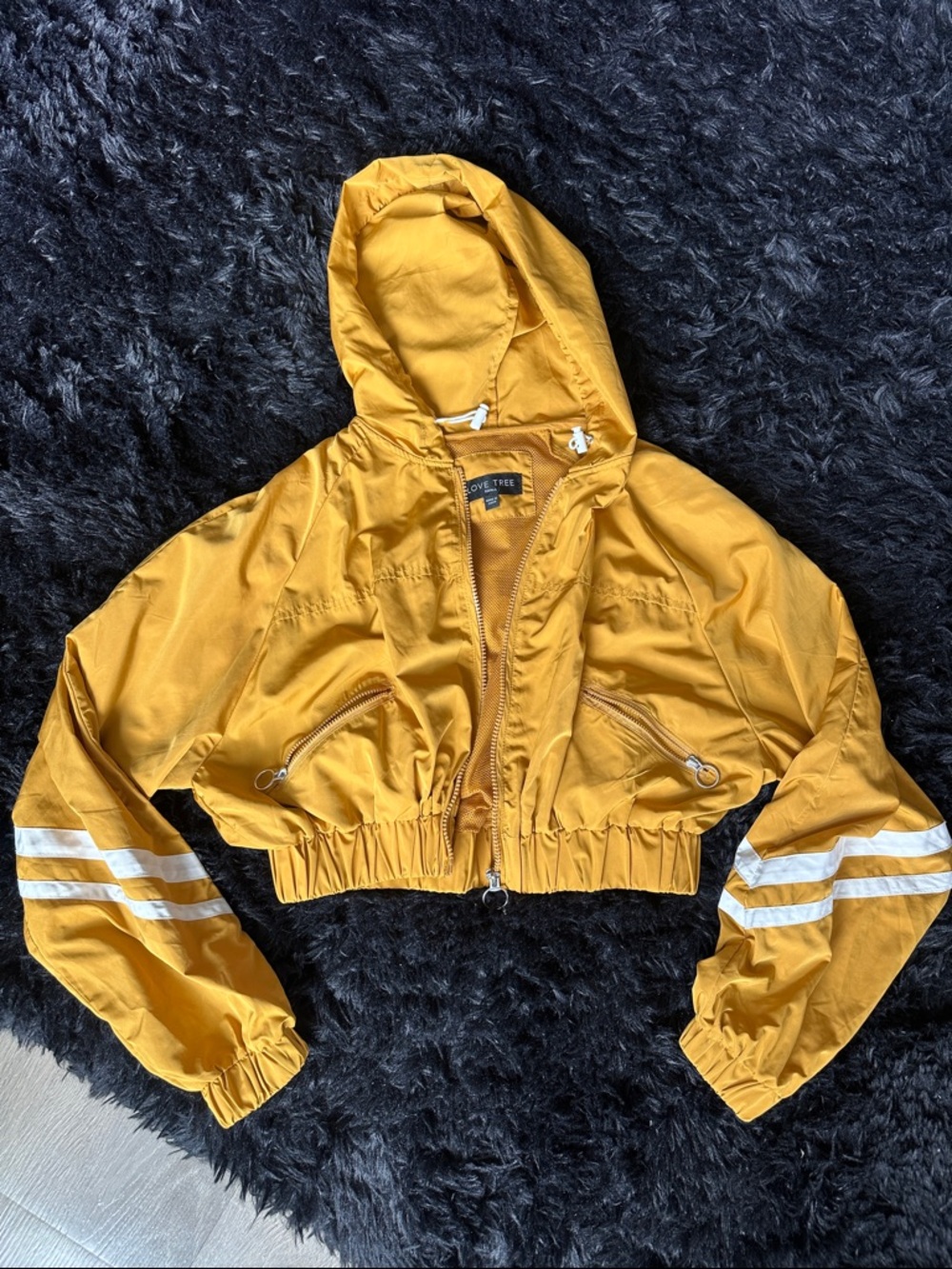 Cropped Mustard Yellow Lightweight Jacket
